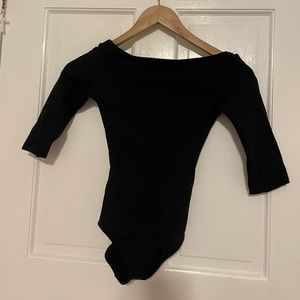 Boatneck 3/4 Black Leotard XS